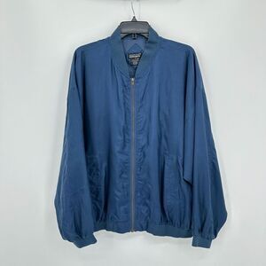 Vintage Montage Collection Silk Jacket Mens XL Blue Slinky 80s‎ Inspired Dadcore